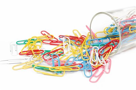 simsearch:400-04886105,k - color paperclip spilled on the white background Stock Photo - Budget Royalty-Free & Subscription, Code: 400-06070388