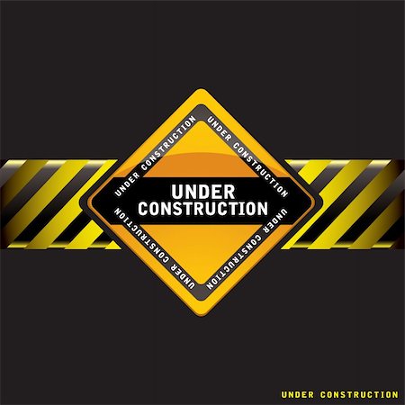 simsearch:400-05127436,k - Black under construction background with copy space ideal web site template Stock Photo - Budget Royalty-Free & Subscription, Code: 400-06070654