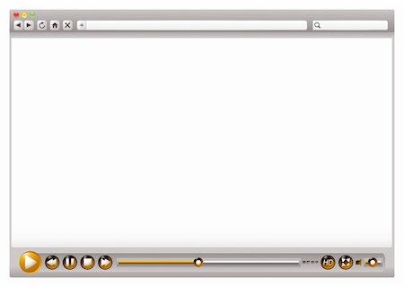 symbols of multimedia - Blank internet web browser with video control buttons Stock Photo - Budget Royalty-Free & Subscription, Code: 400-06070655