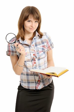 simsearch:400-04554899,k - Eye and magnifying glass and book on a white background Stock Photo - Budget Royalty-Free & Subscription, Code: 400-06070688