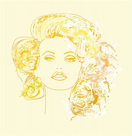 Abstract Beautiful Woman poster Stockbilder - Microstock & Abonnement, Bildnummer: 400-06070689