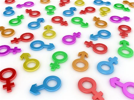 simsearch:400-04747123,k - Illustration of symbols of a different gender on a white background Stock Photo - Budget Royalty-Free & Subscription, Code: 400-06070758
