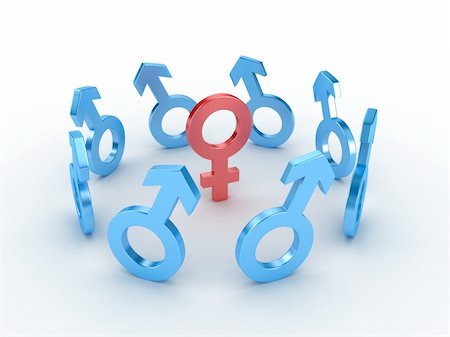 simsearch:400-04747123,k - Illustration of symbols of a different gender on a white background Stockbilder - Microstock & Abonnement, Bildnummer: 400-06070753
