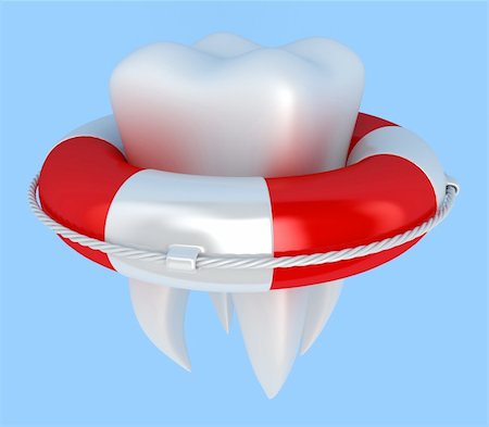 Illustration of tooth with lifebuoy on a blue background Stock Photo - Budget Royalty-Free & Subscription, Code: 400-06070793