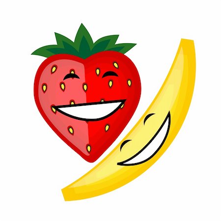 Funny fruits smiling together for your design Stock Photo - Budget Royalty-Free & Subscription, Code: 400-06070856