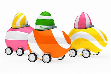 race car cheer win - colorful easter eggs figure sit in car Stock Photo - Budget Royalty-Free & Subscription, Code: 400-06071020