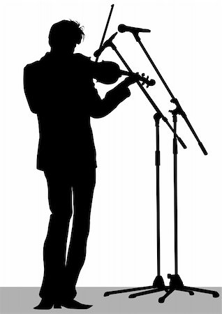 Vector drawing a violinist playing at a concert Stock Photo - Budget Royalty-Free & Subscription, Code: 400-06071107