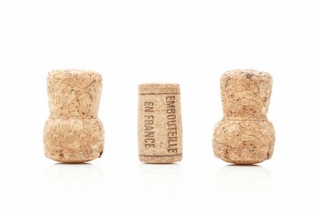 stopper - Wine and champagne corks isolated on white Stock Photo - Budget Royalty-Free & Subscription, Code: 400-06071281