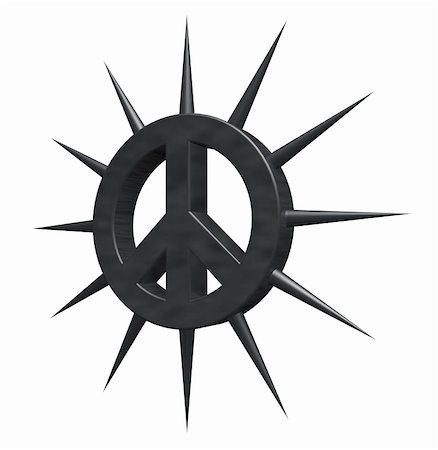 simsearch:400-06419591,k - pacific symbol with thorns - 3dillustration Photographie de stock - Aubaine LD & Abonnement, Code: 400-06071294
