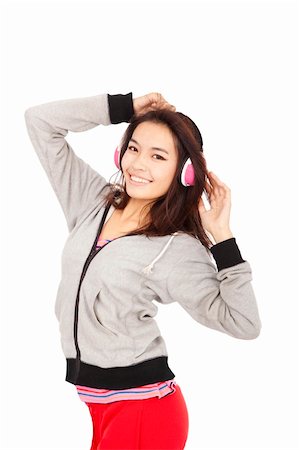 young woman listen music and dancing Stock Photo - Budget Royalty-Free & Subscription, Code: 400-06071341