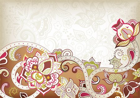 Illustration of abstract floral background in asia style. Photographie de stock - Aubaine LD & Abonnement, Code: 400-06071363