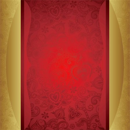 Illustration of ornate gold floral background. Stock Photo - Budget Royalty-Free & Subscription, Code: 400-06071374