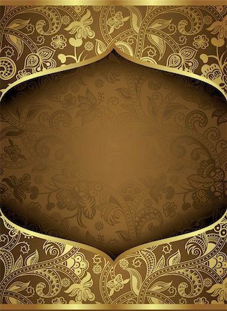 simsearch:400-06071368,k - Illustration of ornate gold floral background. Stock Photo - Budget Royalty-Free & Subscription, Code: 400-06071376