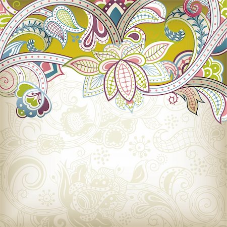 Illustration of abstract floral background in asia style. Photographie de stock - Aubaine LD & Abonnement, Code: 400-06071378
