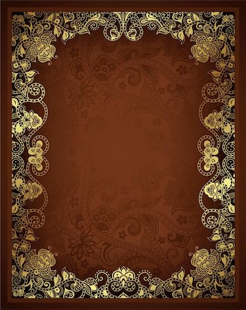 simsearch:400-06071368,k - Illustration of ornate gold floral background. Stock Photo - Budget Royalty-Free & Subscription, Code: 400-06071373