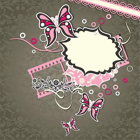 Template greeting card, scrap vector illustration Stock Photo - Budget Royalty-Free & Subscription, Code: 400-06071639