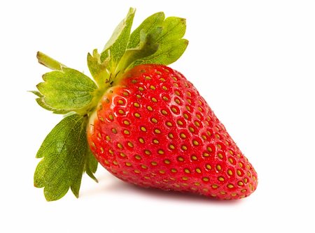 simsearch:400-04744945,k - Fresh red strawberry isolated on white background Foto de stock - Super Valor sin royalties y Suscripción, Código: 400-06071782