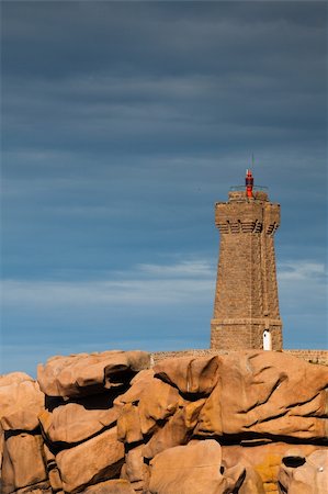Pors Kamor lighthouse, Ploumanach, Brittany, France Stock Photo - Budget Royalty-Free & Subscription, Code: 400-06071798