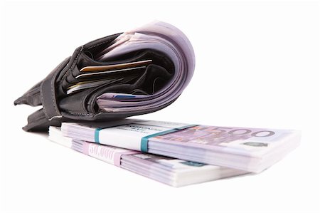 Image of wallet with euros on white Stock Photo - Budget Royalty-Free & Subscription, Code: 400-06071985