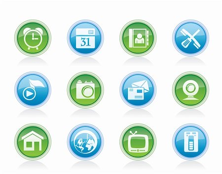 mobile phone and computer icons - vector icon set Stock Photo - Budget Royalty-Free & Subscription, Code: 400-06072044