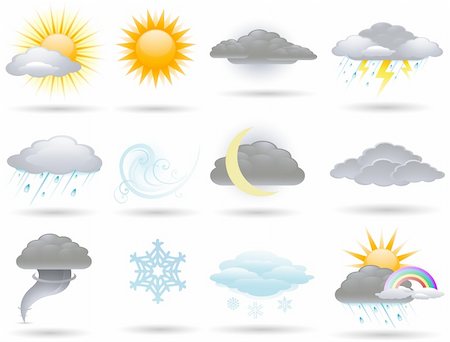 Vector weather icons collection Stock Photo - Budget Royalty-Free & Subscription, Code: 400-06072119