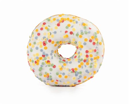 doughnut background - donut with colorful sprinkles isolated on a white background Stock Photo - Budget Royalty-Free & Subscription, Code: 400-06072275