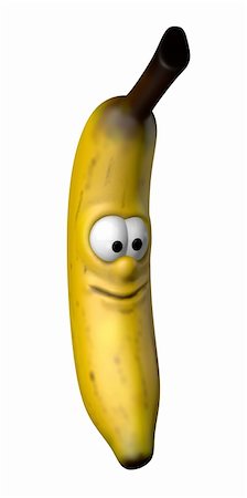 simsearch:400-08114943,k - funny banana with comic face - 3d cartoon illustration Stock Photo - Budget Royalty-Free & Subscription, Code: 400-06072517