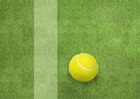 simsearch:400-08755898,k - tennis ball beside the court line. Stock Photo - Budget Royalty-Free & Subscription, Code: 400-06072616