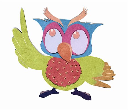owl bird  paper craft stick background Stock Photo - Budget Royalty-Free & Subscription, Code: 400-06073034