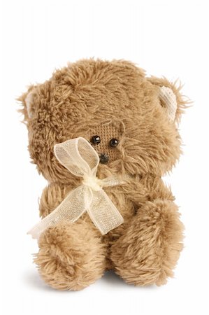 furry teddy bear - Cute teddy on white background Stock Photo - Budget Royalty-Free & Subscription, Code: 400-06073047