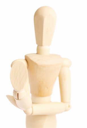 Wooden figure on white background (isolated) Stock Photo - Budget Royalty-Free & Subscription, Code: 400-06073052
