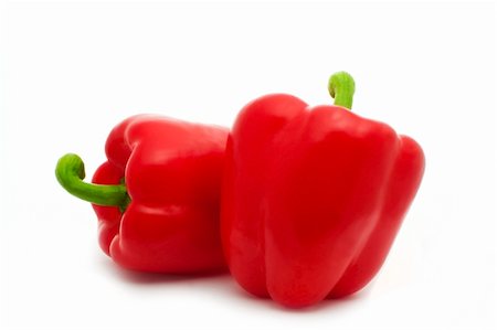simsearch:400-06092107,k - two fresh red peppers isolated over white Fotografie stock - Microstock e Abbonamento, Codice: 400-06073155
