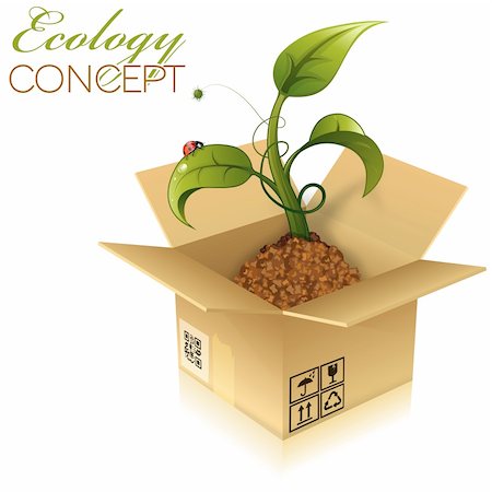 simsearch:400-05738922,k - Open Cardboard Box with the Sprout and Ladybug, vector illustration Stockbilder - Microstock & Abonnement, Bildnummer: 400-06073227