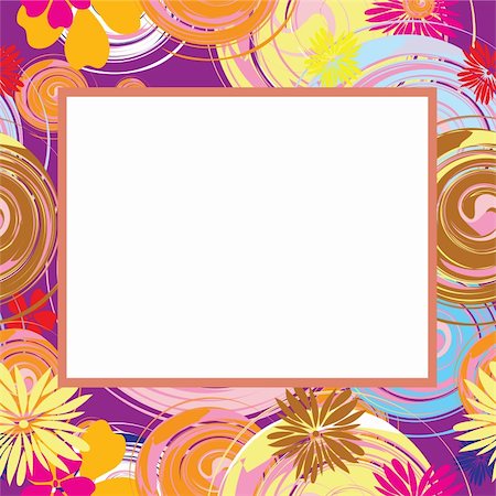 penzurova (artist) - Abstract frame with flowers and oval elements, vector, illustration Foto de stock - Super Valor sin royalties y Suscripción, Código: 400-06073345