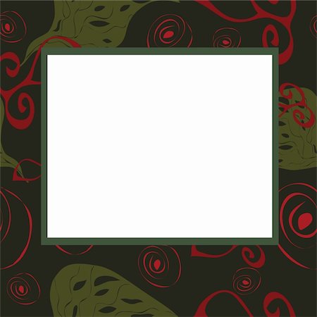 penzurova (artist) - Abstract frame with green and red elements, vector, illustration Foto de stock - Super Valor sin royalties y Suscripción, Código: 400-06073350
