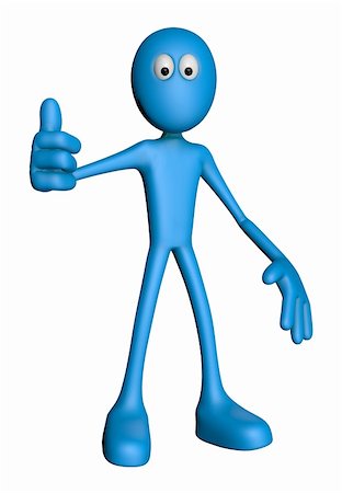 blue simple person thumb up - 3d illustration Stock Photo - Budget Royalty-Free & Subscription, Code: 400-06073383