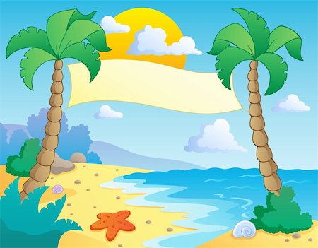 Beach theme scenery 4 - vector illustration. Stock Photo - Budget Royalty-Free & Subscription, Code: 400-06073724