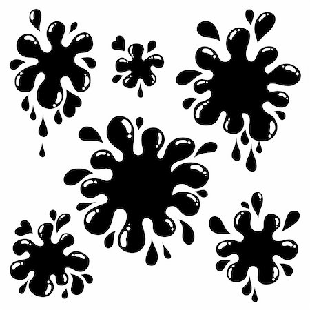 simsearch:400-06639488,k - Black ink blots collection 1 - vector illustration. Photographie de stock - Aubaine LD & Abonnement, Code: 400-06073729