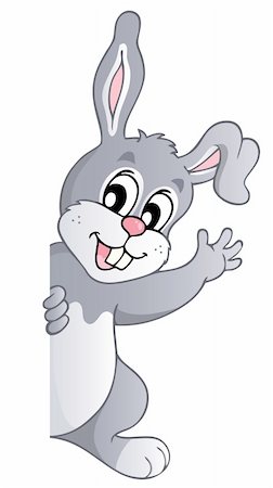 simsearch:400-04399049,k - Cute lurking bunny - vector illustration. Foto de stock - Royalty-Free Super Valor e Assinatura, Número: 400-06073738