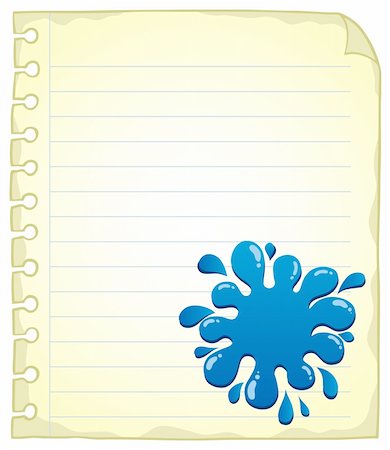 simsearch:400-06639488,k - Blank notepad page with ink blot - vector illustration. Photographie de stock - Aubaine LD & Abonnement, Code: 400-06073730