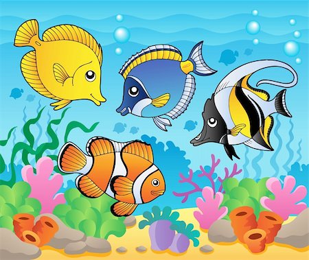 simsearch:400-04272710,k - Fish theme image 3 - vector illustration. Foto de stock - Super Valor sin royalties y Suscripción, Código: 400-06073744