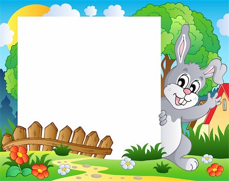 Frame with Easter bunny theme 1 - vector illustration. Stock Photo - Budget Royalty-Free & Subscription, Code: 400-06073745