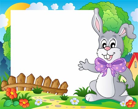 simsearch:400-04343827,k - Frame with Easter bunny theme 2 - vector illustration. Stock Photo - Budget Royalty-Free & Subscription, Code: 400-06073746