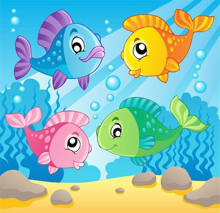 simsearch:400-04121044,k - Fish theme image 1 - vector illustration. Photographie de stock - Aubaine LD & Abonnement, Code: 400-06073742