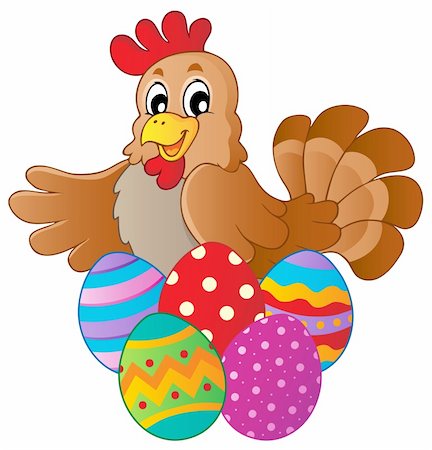 simsearch:400-04343827,k - Hen with various Easter eggs - vector illustration. Stock Photo - Budget Royalty-Free & Subscription, Code: 400-06073753