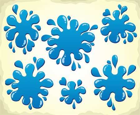 paint dripping graphic - Various blue ink blots 1 - vector illustration. Stock Photo - Budget Royalty-Free & Subscription, Code: 400-06073766
