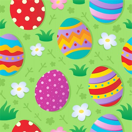 simsearch:400-04343827,k - Seamless Easter theme background - vector illustration. Stock Photo - Budget Royalty-Free & Subscription, Code: 400-06073762