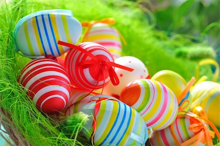 painted happy flowers - Painted Colorful Easter Eggs Stock Photo - Budget Royalty-Free & Subscription, Code: 400-06073786