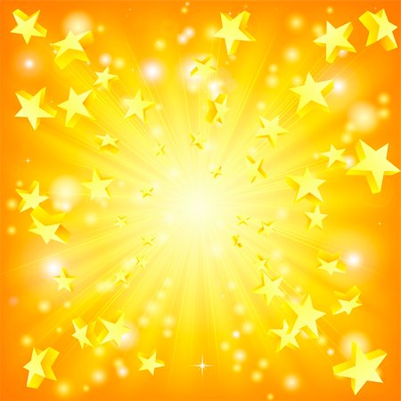 Orange and yellow background with 3d stars flying out. Photographie de stock - Aubaine LD & Abonnement, Code: 400-06073797