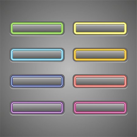 simsearch:400-04177289,k - Set of glowing web buttons. Vector illustrations Stock Photo - Budget Royalty-Free & Subscription, Code: 400-06073803